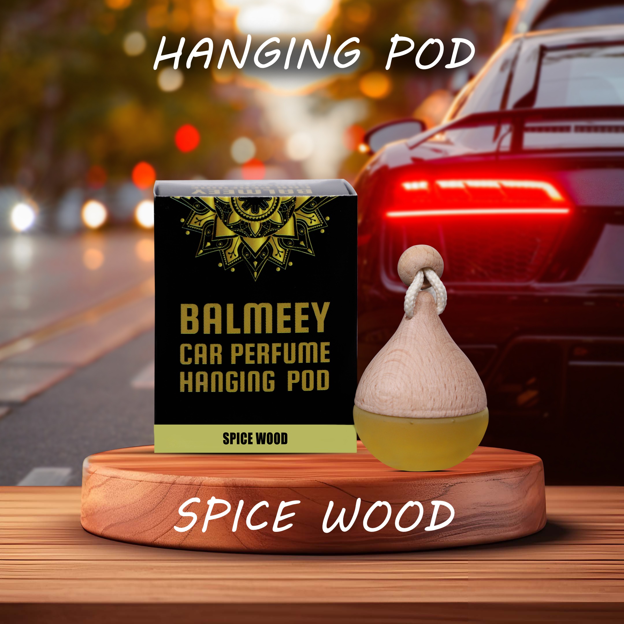 Luxury Car Perfume | BALMEEY Spice Wood 6ML Hanging Pod